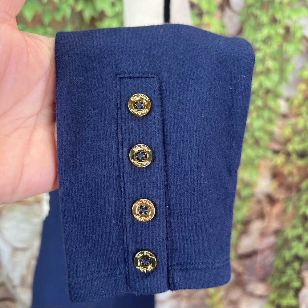 LILLY PULITZER Navy Blue Ponte White Applique Dress, XS - Picture 8 of 12